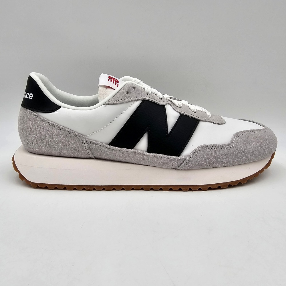 New Balance 237 White Black Rain Cloud Suede Sneakers MS237CI Mens 11.5